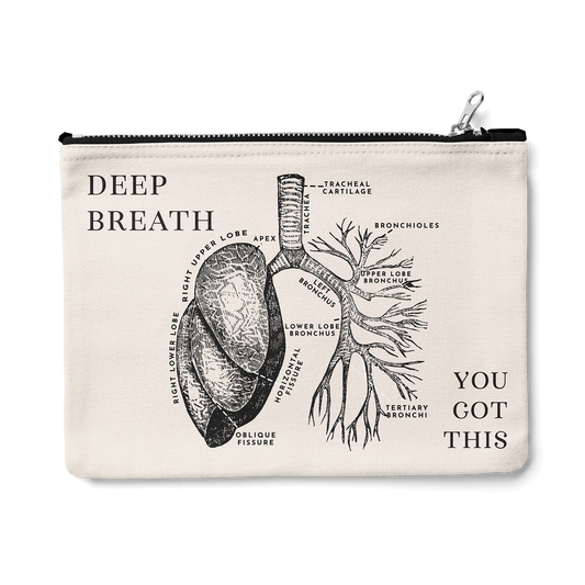 Lung Anatomy Zipper Pouch (Vintage)