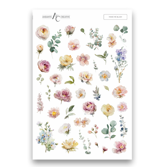 Make Me Blush Floral Sticker Sheet