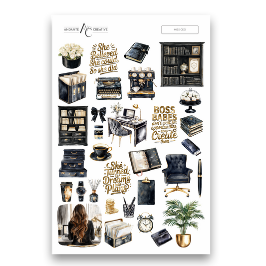 Miss CEO Decorative Sticker Sheet