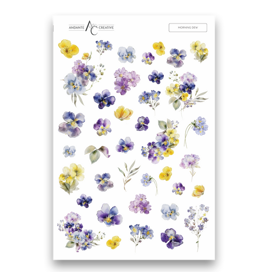 Morning Dew Floral Sticker Sheet