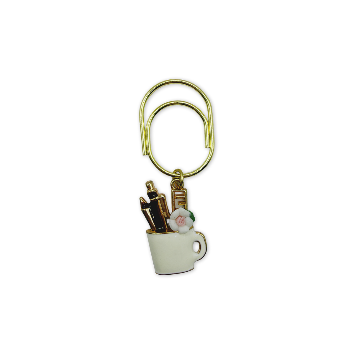 Pen Holder Planner Bookmark Charm (White)