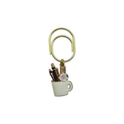 Pen Holder Planner Bookmark Charm (White)