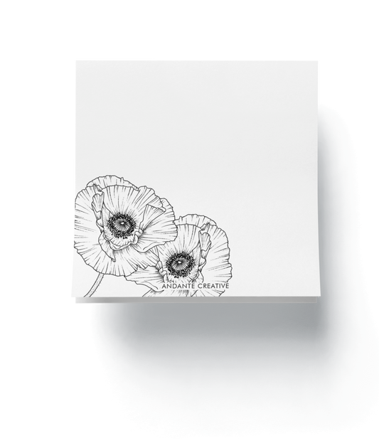 Poppies Notepad (Black & White)