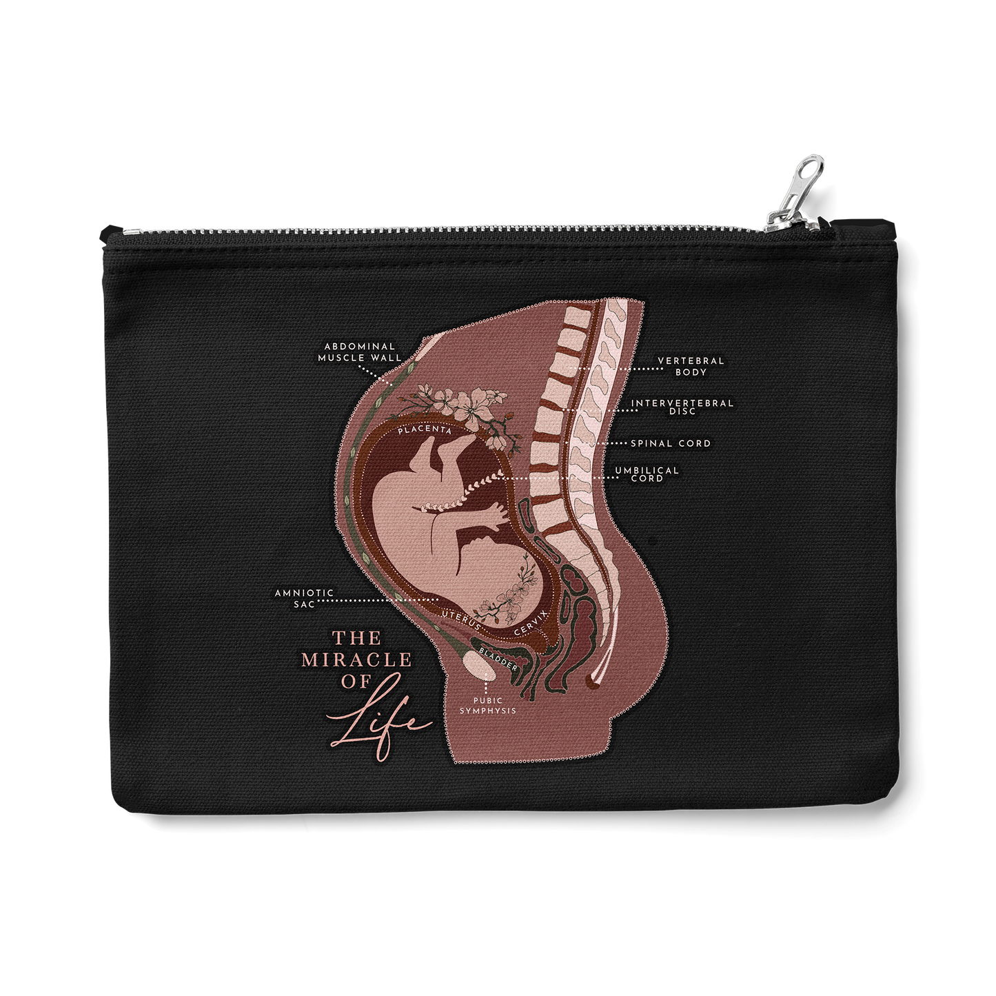 Pregnancy Anatomy Zipper Pouch