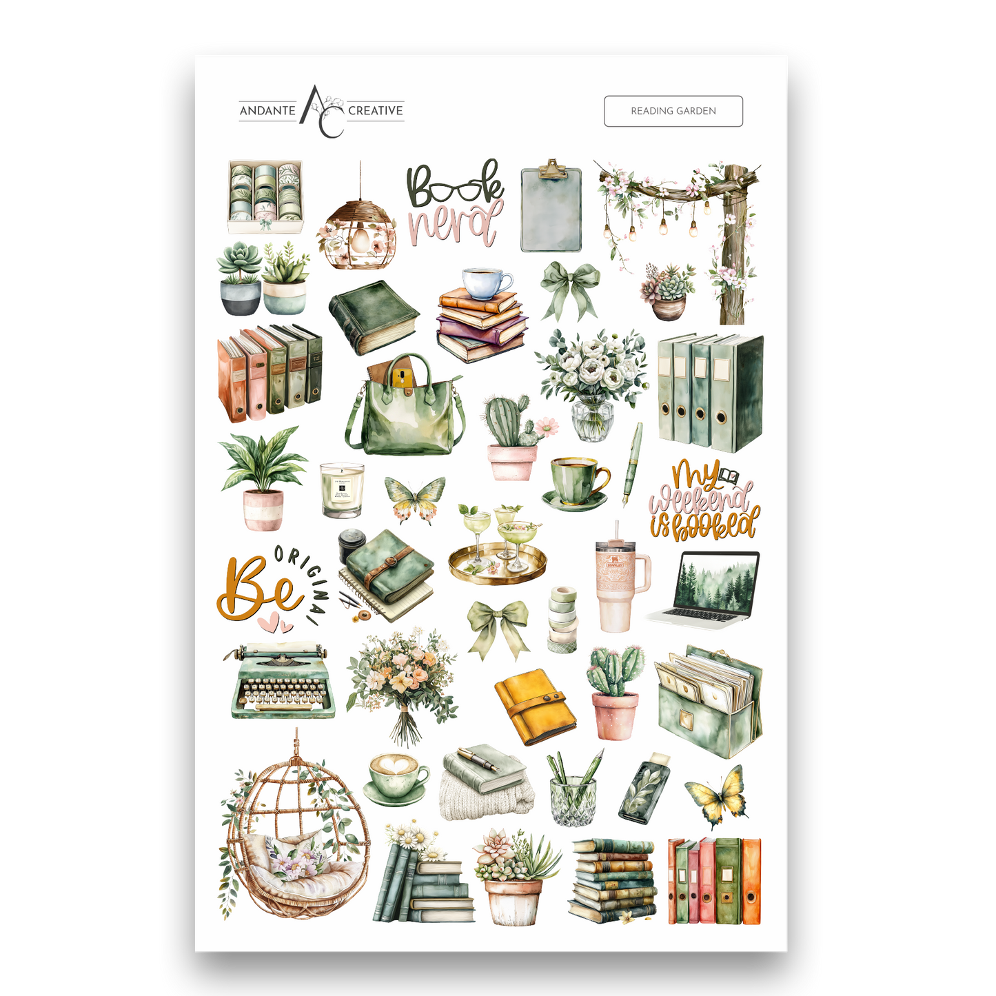 Reading Garden Decorative Sticker Sheet