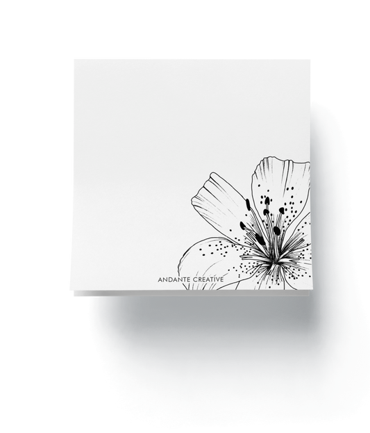Tiger Lily Notepad (Black & White)