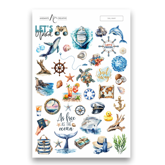 Sail Away Decorative Sticker Sheet