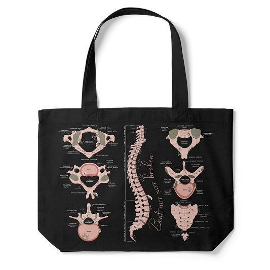 Spine Anatomy Tote Bag (Black)