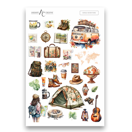 World Adventures Decorative Sticker Sheet