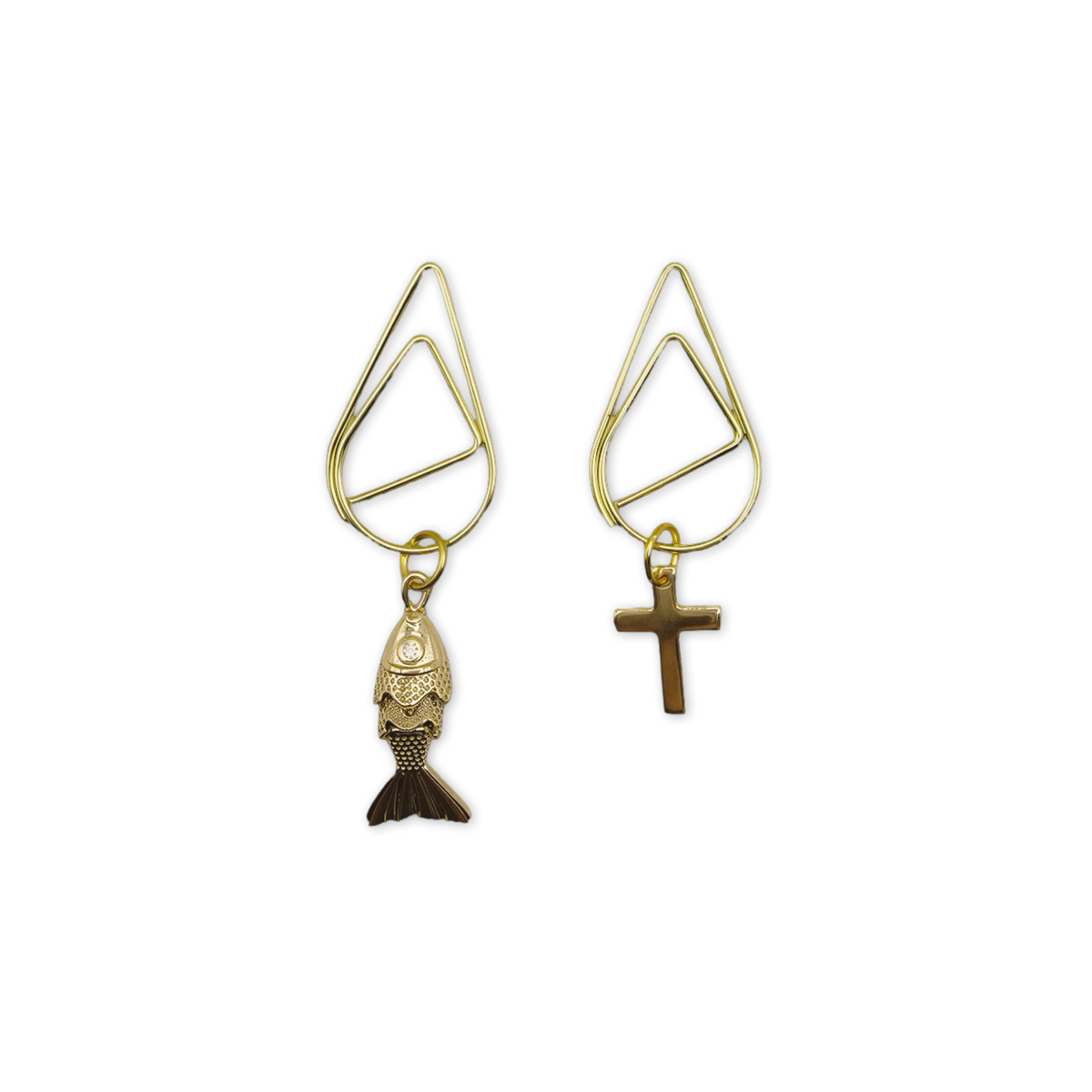 Fish & Cross Duo - Elegant Planner Bookmark Charms