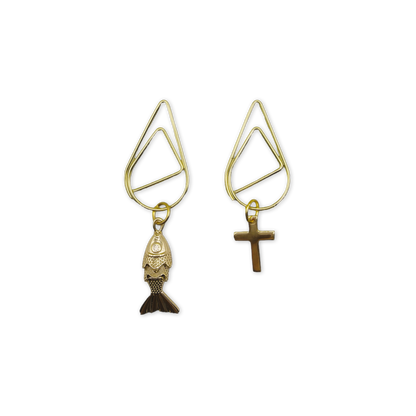 Fish & Cross Duo - Elegant Planner Bookmark Charms